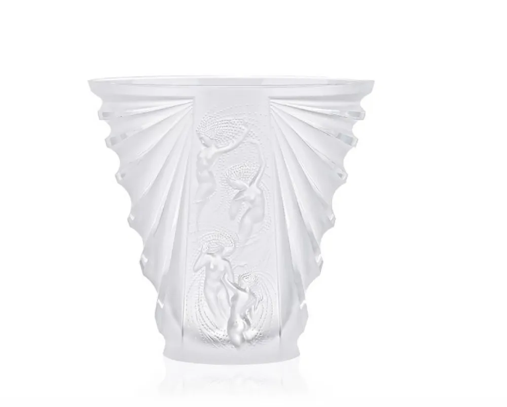 Vessière Cristaux Vases Cristal Clair|Vase naïades lalique
