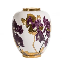 Vessière Cristaux Éditions D’Art Cristal|Vases & Boules|Vase néo pm à l’ombre des fleurs Émaux de Longwy