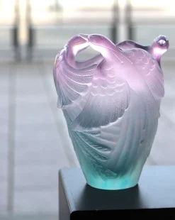 Vessière Cristaux Vases|Vases Cristal Couleur|Vase oiseaux paradis daum