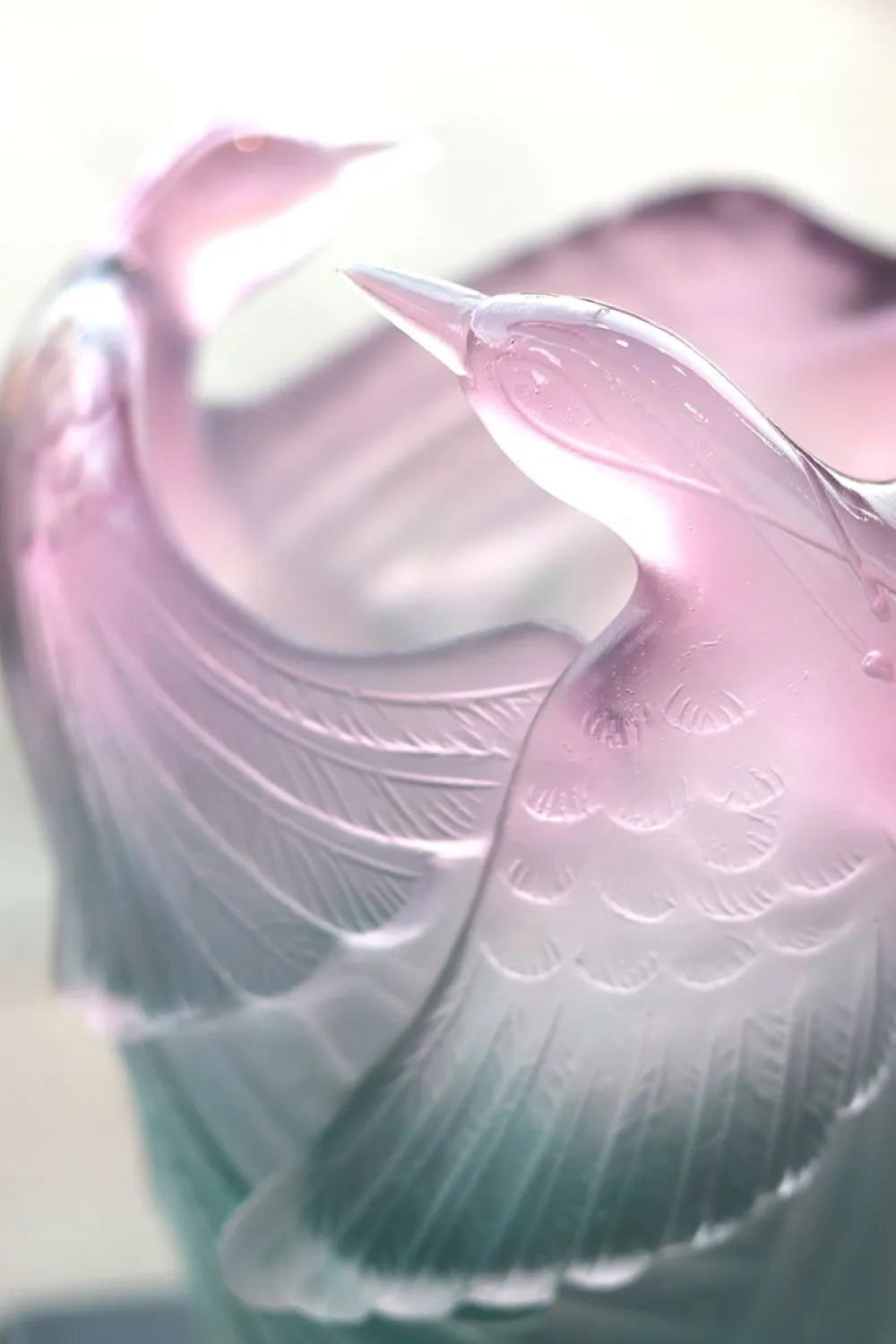 Vessière Cristaux Vases|Vases Cristal Couleur|Vase oiseaux paradis daum