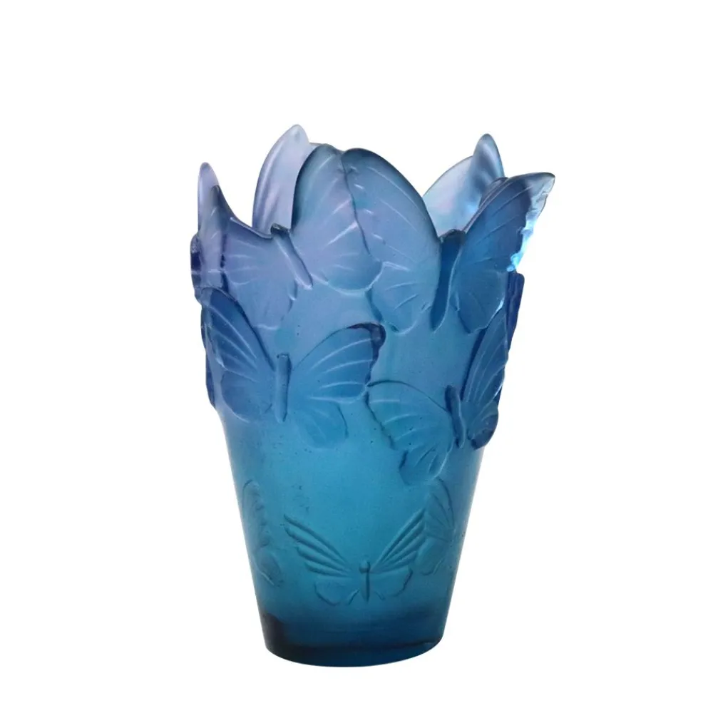 Vessière Cristaux Vases|Vases Cristal Couleur|Vase papillon daum