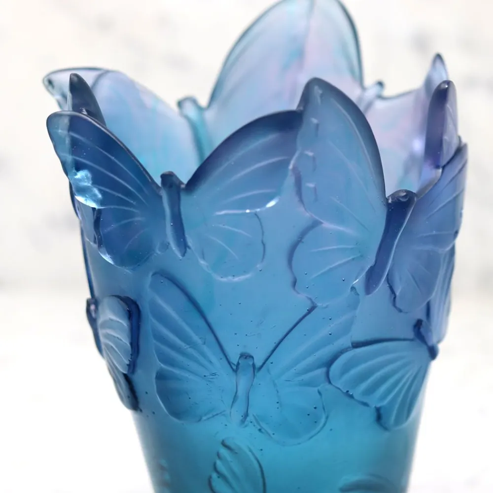 Vessière Cristaux Vases|Vases Cristal Couleur|Vase papillon daum
