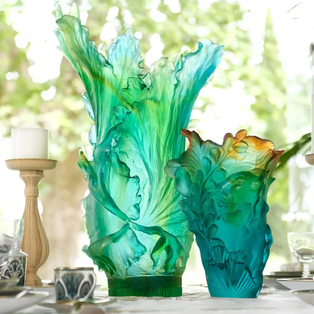 Vessière Cristaux Vases|Vases Cristal Couleur|Vase petit modèle colibri Voyage Tropical Daum