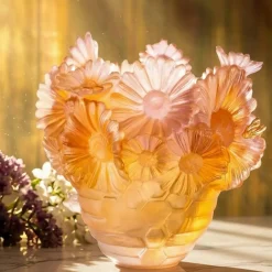 Vessière Cristaux Vases|Vases|Vase petit modèle Or d’Abeille Daum