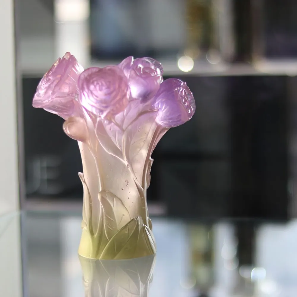 Vessière Cristaux Vases|Vases Cristal Couleur|Vase pivoine daum