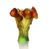 Vessière Cristaux Vases|Vases Cristal Couleur|Vase pivoine vert orange daum