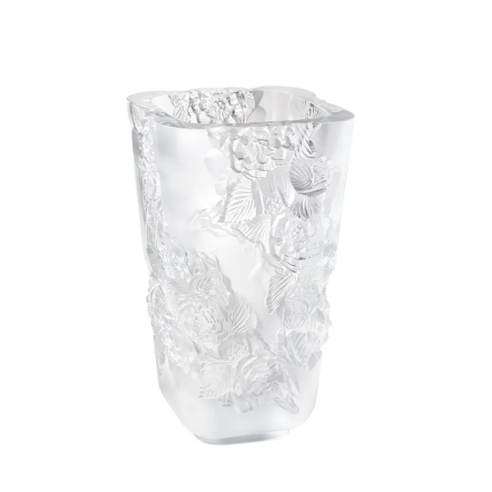 Vessière Cristaux Vases|Vases Cristal Clair|Vase pivoines grand modèle lalique