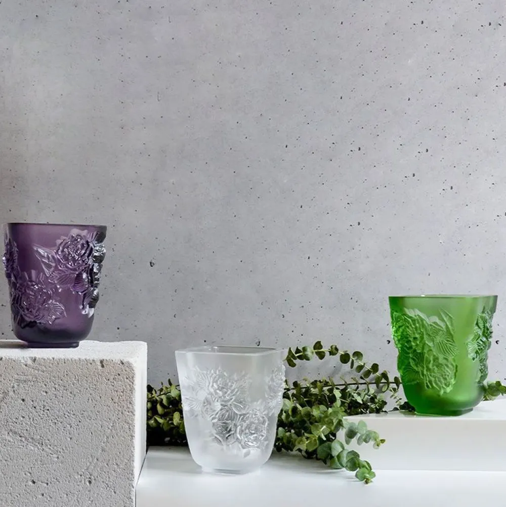 Vessière Cristaux Vases|Vases|Vase pivoines petit modèle lalique