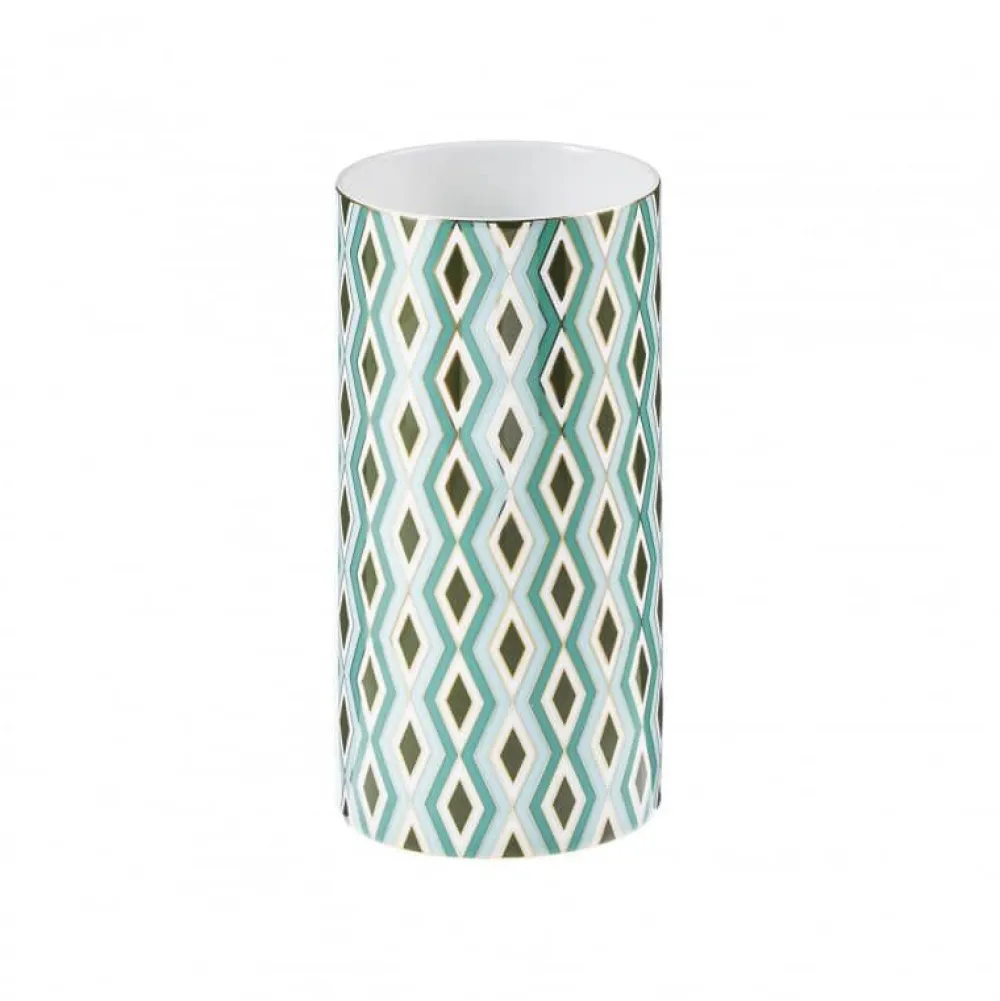 Vessière Cristaux Vase|Vase Céramique|Vase porcelaine 20 cm Mosaic Babylone Vert Raynaud