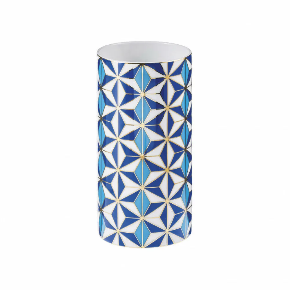 Vessière Cristaux Vase|Vase Céramique|Vase porcelaine 20 cm Mosaic Medina bleu Raynaud