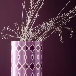 Vessière Cristaux Vase|Vase Céramique|Vase porcelaine 20 cm Mosaic Palmyre Rose Raynaud