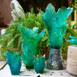 Vessière Cristaux Vases|Vases Cristal Couleur|Vase Prestige Bornéo tropical Daum par Émilio Robba