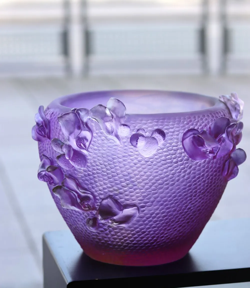 Vessière Cristaux Vases|Vases Cristal Couleur|Vase rond jardin imaginaire daum