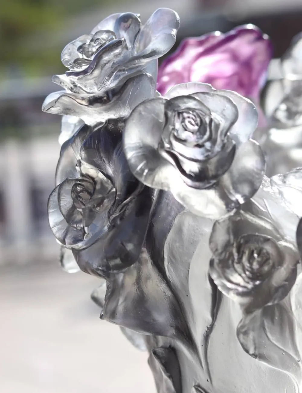 Vessière Cristaux Vases|Vases Cristal Couleur|Vase rose gris fleur violette daum