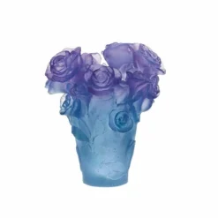 Vessière Cristaux Vases Cristal Couleur|Vases|Vase roses bleu mauve daum
