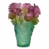 Vessière Cristaux Vases|Vases Cristal Couleur|Vase roses passion vert rose daum