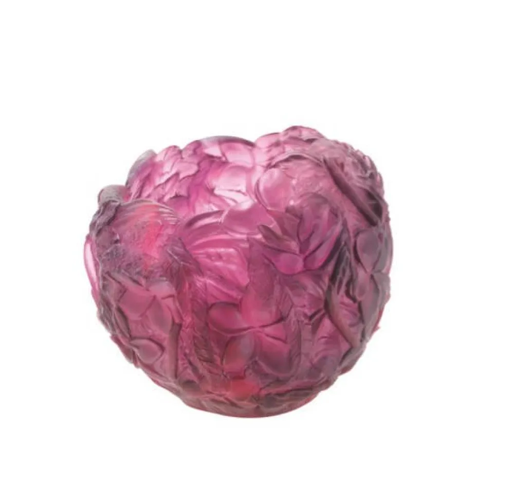 Vessière Cristaux Vases|Vases Cristal Couleur|Vase rouge violet bouquet daum