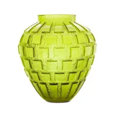 Vessière Cristaux Vases|Vases Cristal Couleur|Vase rythmes vert daum