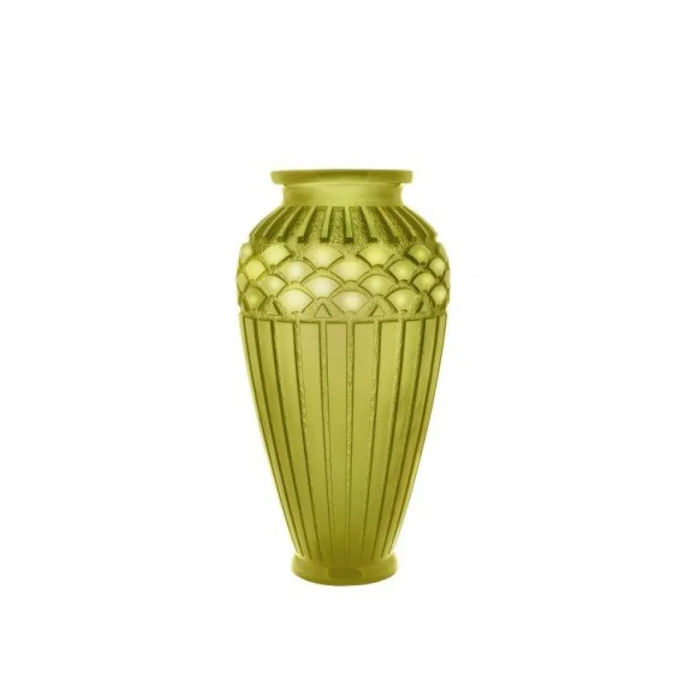Vessière Cristaux Vases|Vases Cristal Couleur|Vase rythmes vert gm daum