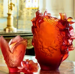 Vessière Cristaux Vases|Vases Cristal Couleur|Vase safran daum