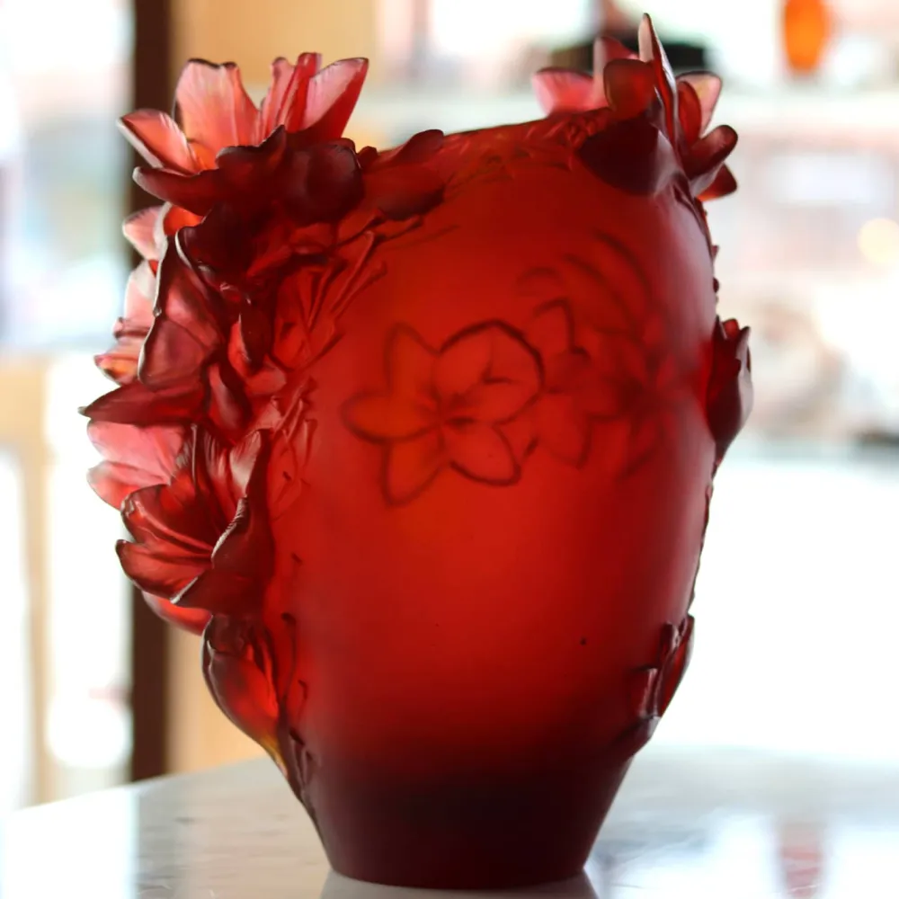 Vessière Cristaux Vases|Vases Cristal Couleur|Vase safran daum