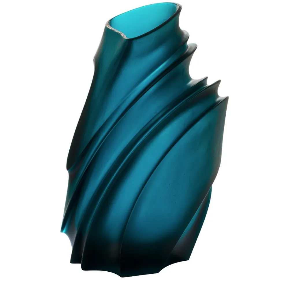 Vessière Cristaux Vases|Editions D’Art|Vase sand gm bleu daum par christian ghion