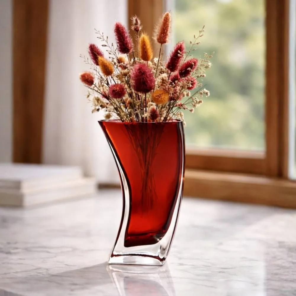 Vessière Cristaux Vases Cristal Couleur|Vases|Vase tango cristal de bohême