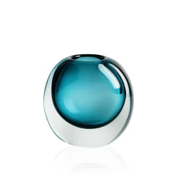 Vessière Cristaux Vases|Vases Cristal Couleur|Vase Tao cristal contemporain turquoise