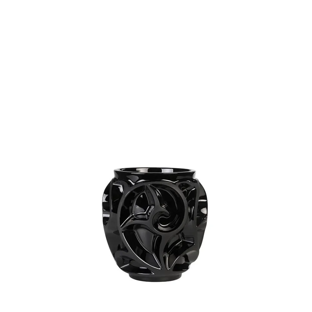 Vessière Cristaux Vases|Vases Cristal Couleur|Vase tourbillon noir pm lalique