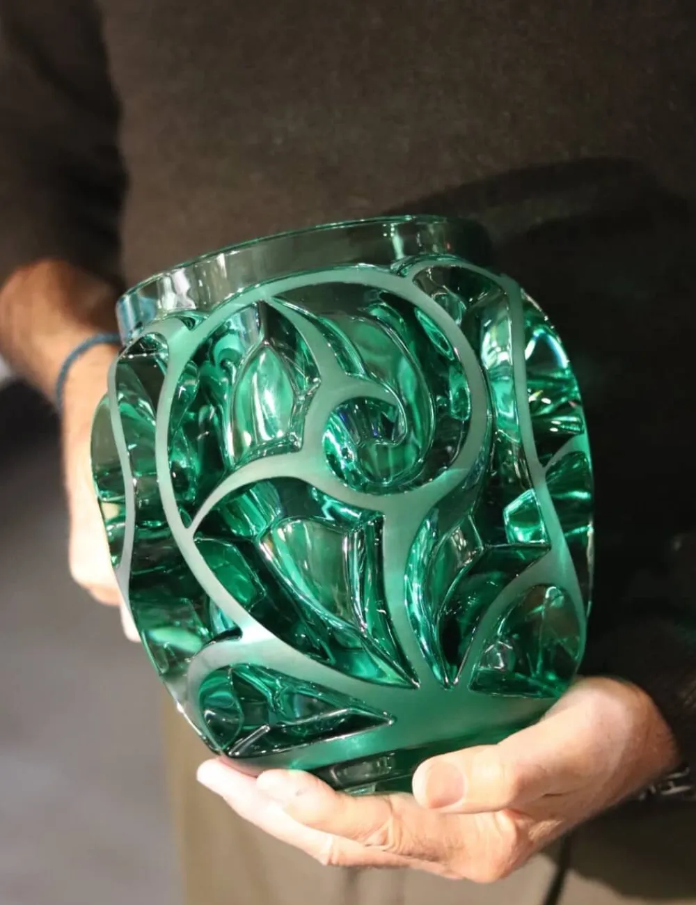 Vessière Cristaux Vases|Vases Cristal Couleur|Vase tourbillons lalique