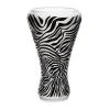 Vessière Cristaux Vases|Vases Cristal Couleur|Vase Zèbre incolore émaillé noir 28 ex Lalique