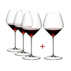 Vessière Cristaux Verre À Pied|Coffrets Verres Cristal|Verre pinot noir dégustation Veloce Riedel X4 (dont 1 gratuit)