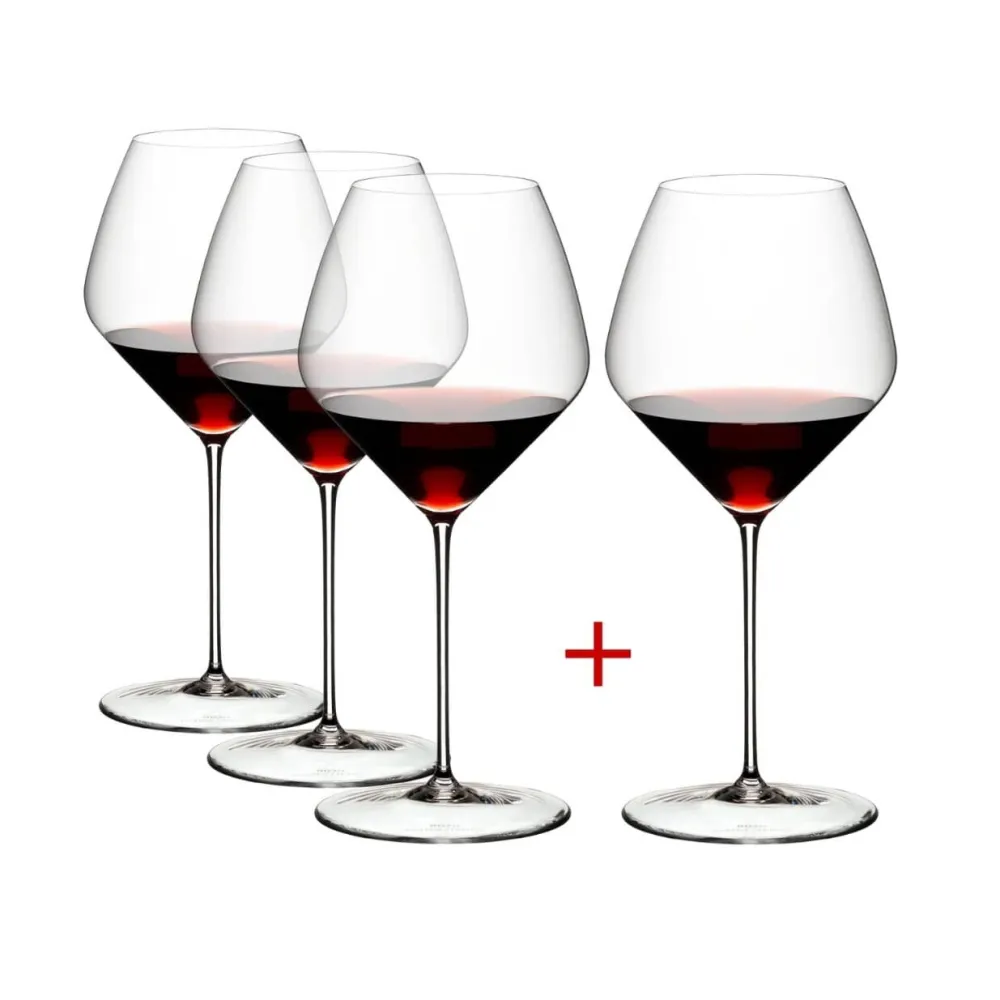 Vessière Cristaux Verre À Pied|Coffrets Verres Cristal|Verre pinot noir dégustation Veloce Riedel X4 (dont 1 gratuit)