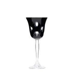 Vessière Cristaux Art De La Table|Verre À Vin|Verre vin cristal noir pastille