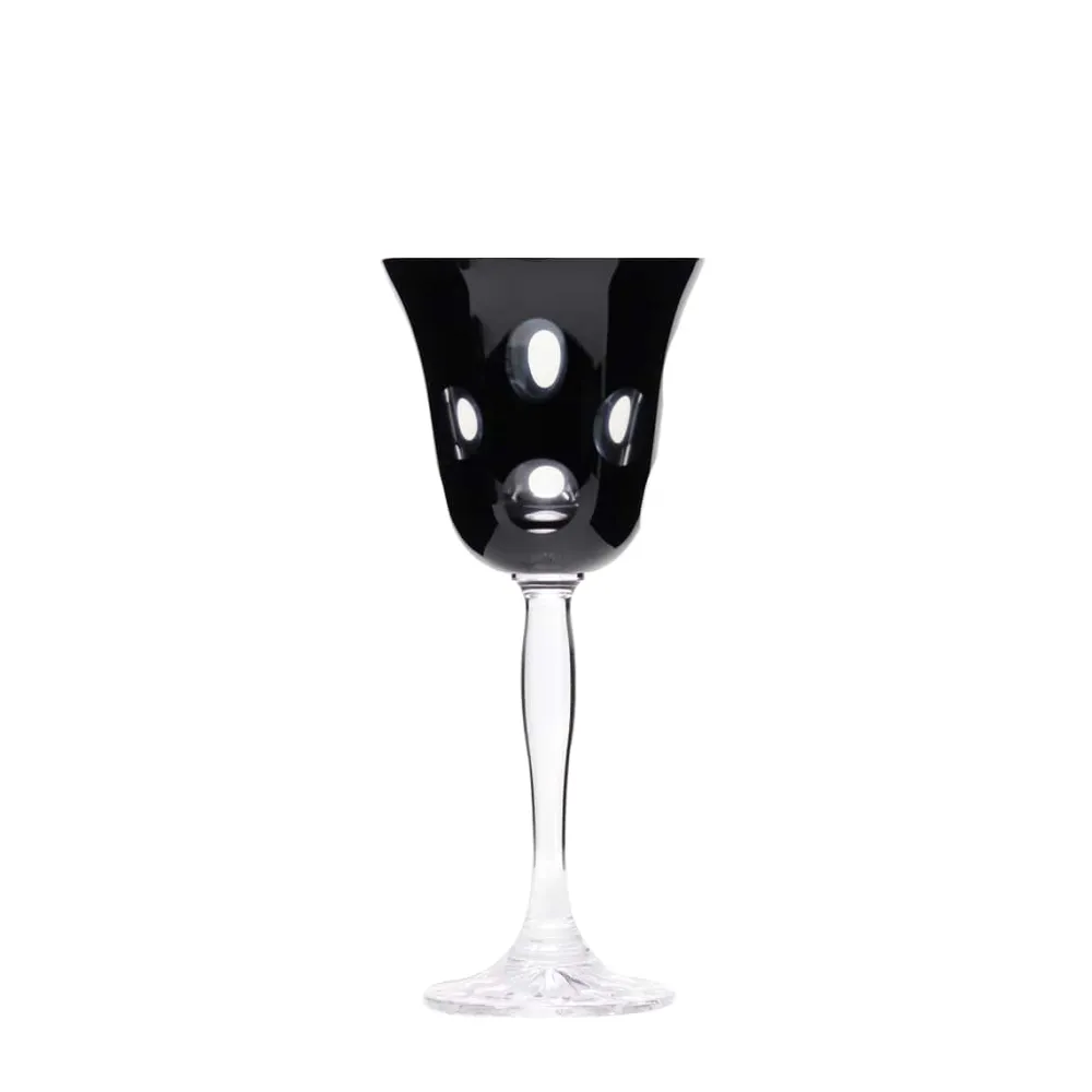 Vessière Cristaux Art De La Table|Verre À Vin|Verre vin cristal noir pastille