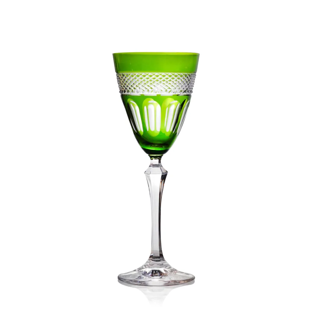Vessière Cristaux Verre À Pied|Art De La Table|Verre vin cristal vert mireille N°2