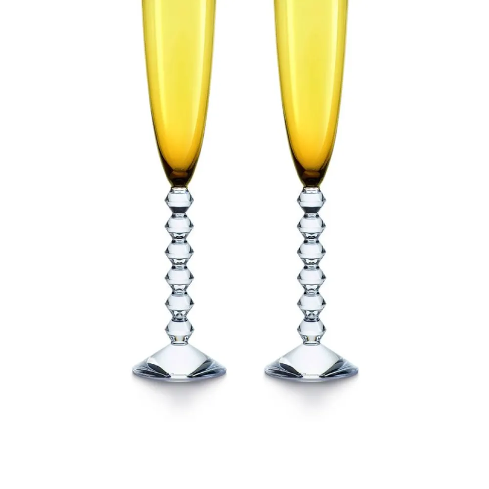 Vessière Cristaux Art De La Table|Verre À Pied|Véga flutissimo ambre x2 baccarat