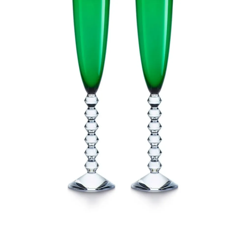 Vessière Cristaux Art De La Table|Verre À Pied|Véga flutissimo vert x2 baccarat