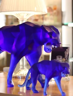 Vessière Cristaux Editions D’Art|Bestiaire|Wild panther bleu orlinski daum