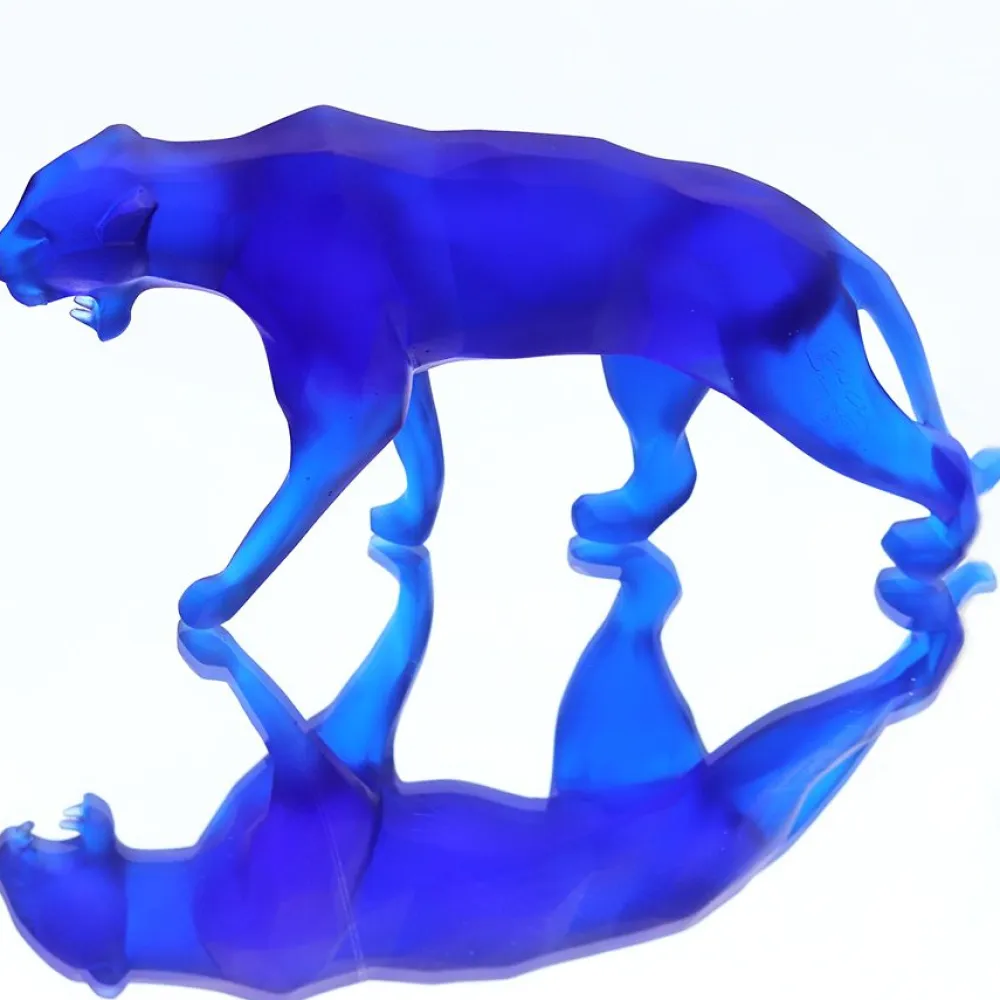 Vessière Cristaux Editions D’Art|Bestiaire|Wild panther bleu orlinski pm daum