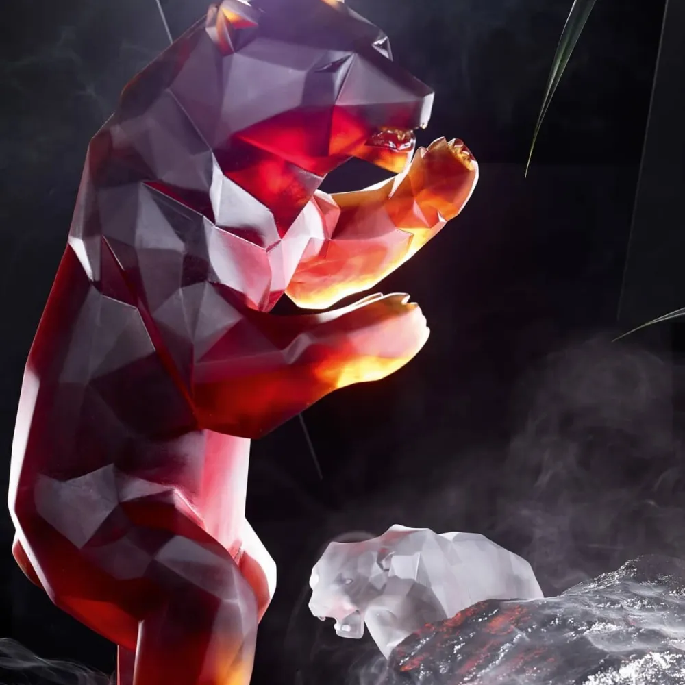 Vessière Cristaux Éditions D’Art Cristal|Animaux Cristal|Wild panther grise orlinski pm daum